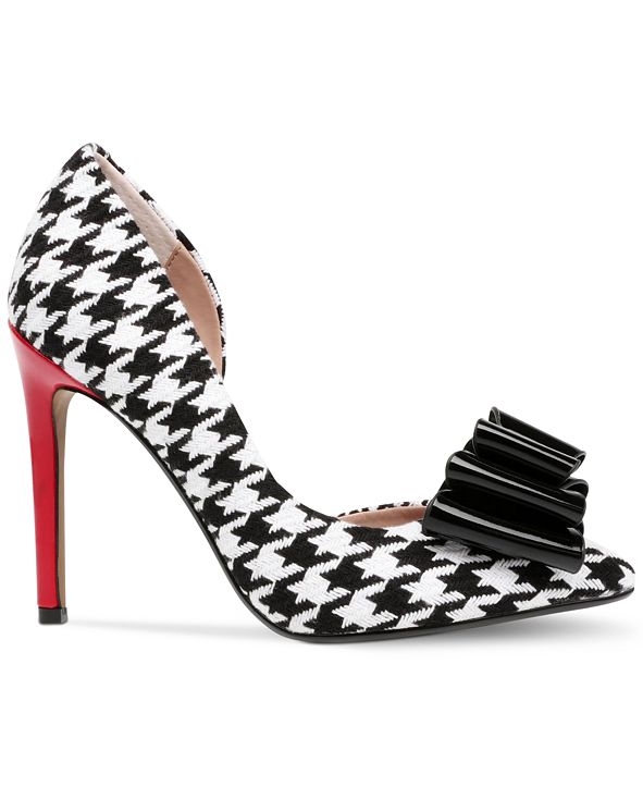 Betsey Johnson D'Orsay Scarpe Da Donna Con Tacco A Spillo E Strass, Punta Aperta, Colore Nero, Taglia 39 EU