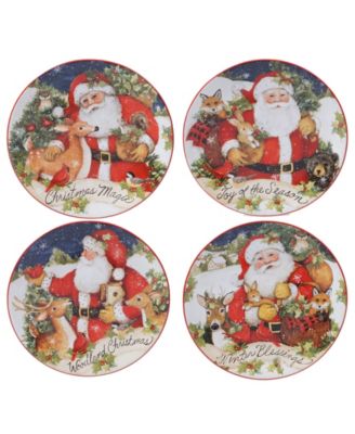 Magic of Christmas Santa 4 Piece Dessert Plate