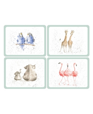 Wrendale Designs Zoological Placemat - Set Of 4 In White