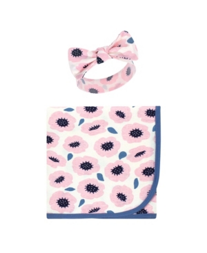 Touched by Nature Baby Girls Swaddle Blanket and Headband Set