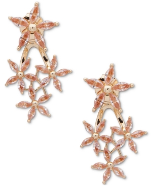 image of lonna & lilly Gold-Tone Cubic Zirconia Flower Drop Earrings