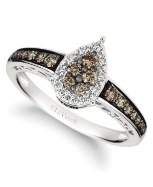 image of Le Vian Chocolate Diamond (3/8 ct. t.w.) & Nude Diamond (1/20 ct. t.w.) Ring in 14k White Gold
