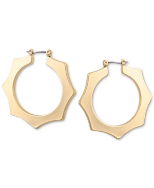 image of Guess Gold-Tone Large Geometric Hoop 1-1/2
