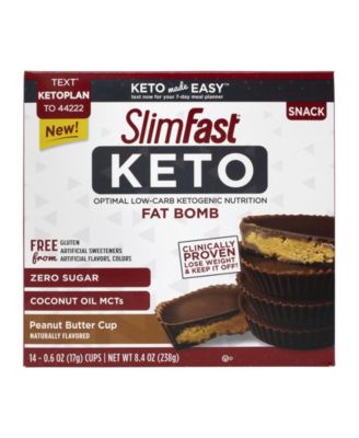 SlimFast Keto Fat Bomb Peanut Butter Cup, 0.6 Oz, 14 Count, 2 Pack - Macy's