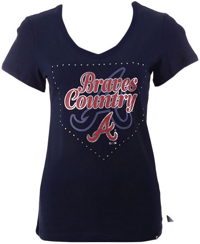 New size XL women's Braves country Atlanta Braves short sleeve V-neck T- shirt