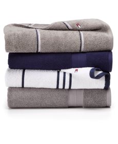 Tommy Hilfiger Steel Grey Modern American Solid Cotton Bath Towel, US 30x 54