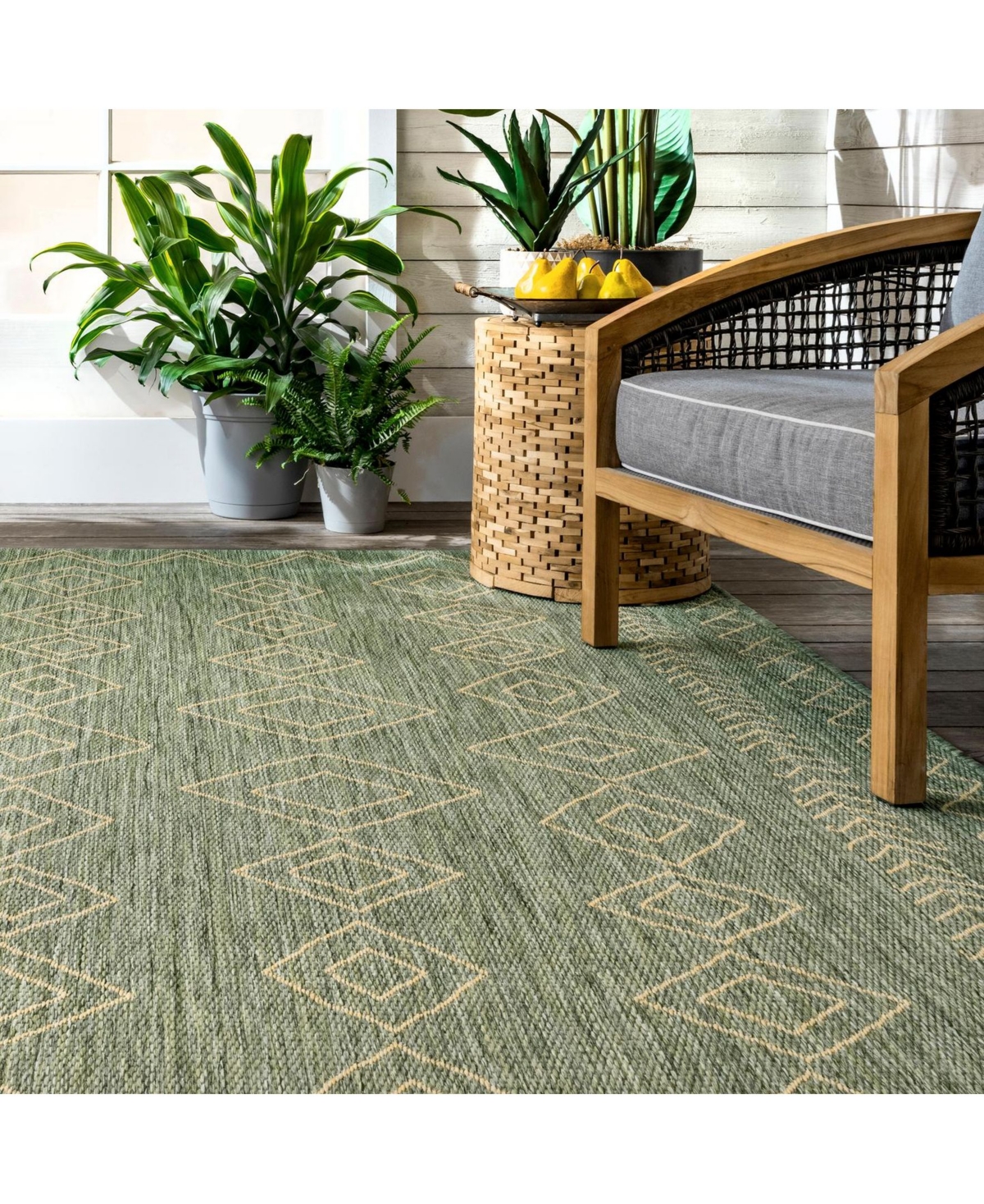 nuLoom Serna OWDN23EOutdoor Area Rug - Sage