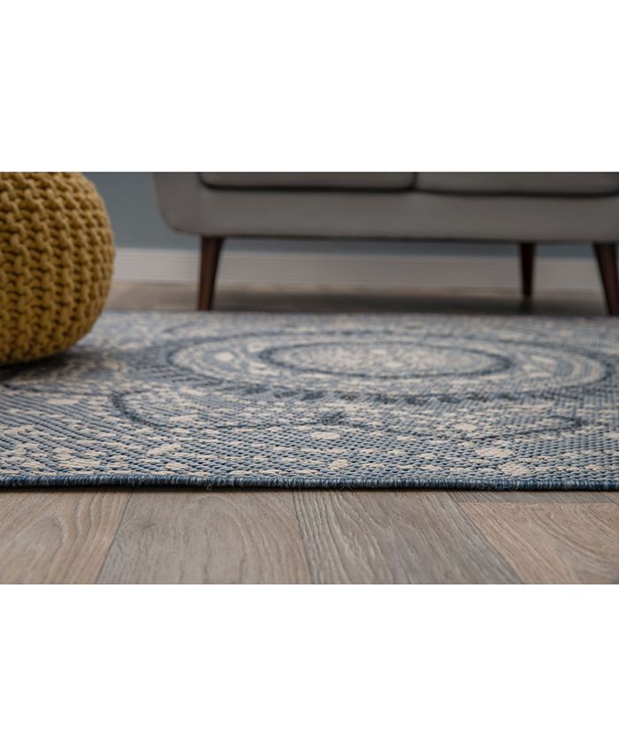Main Street Rugs Nassau 415 Blue 5' x 7' Outdoor Area Rug Macy's
