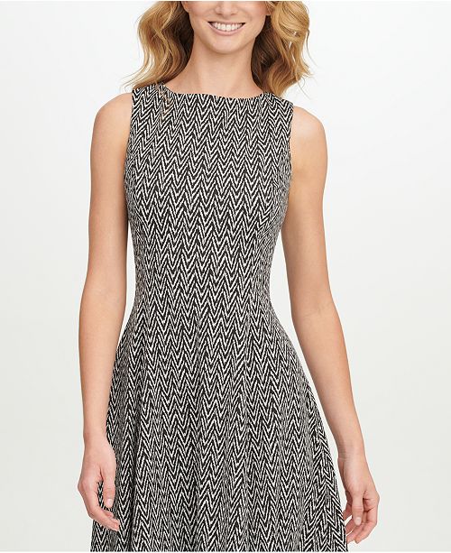 Calvin Klein Mesh Inset Printed Dress Reviews Dresses Women Macy S