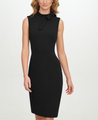 Petite Bow-Neck Sheath Dress