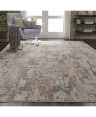 Rustic Textures RUS06 Beige and Gray 7'10" x 10'6" Area Rug