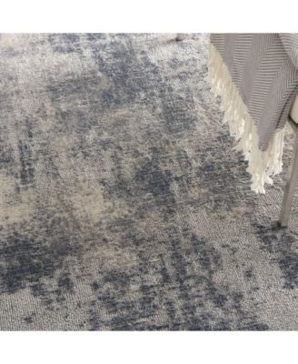 Nourison Home Rustic Textures Rus02 Blue Ivory Rug In Blue