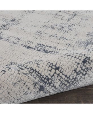 Rustic Textures RUS06 Ivory and Blue Rug