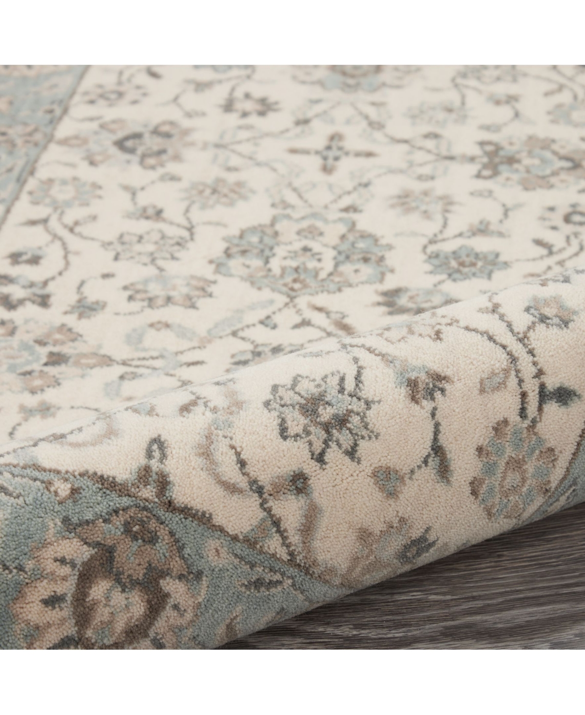 Nourison Home Living Treasures LI16 Ivory and Aqua 2'6" x 8' Runner Rug