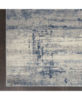 Nourison Home Rustic Textures Rus10 Ivory Blue Rug In Blue
