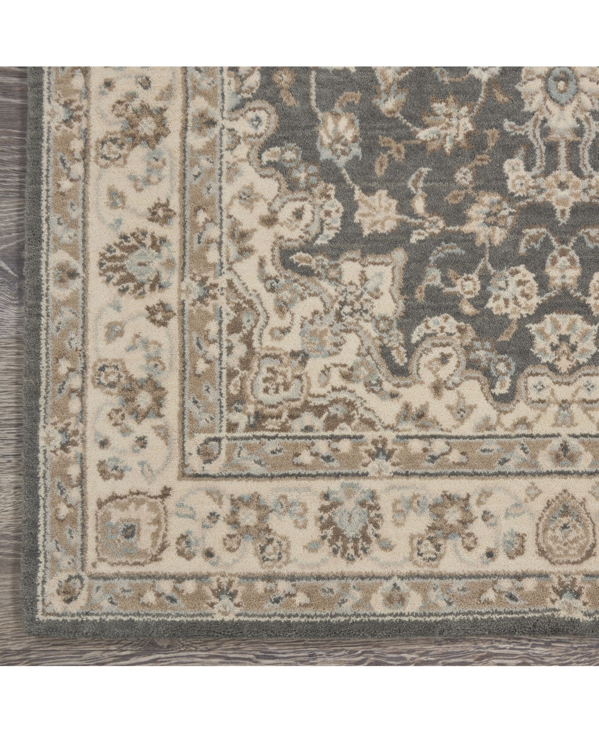 Nourison Home Living Treasures LI15 Gray and Ivory 3'6" x 5'6" Area Rug