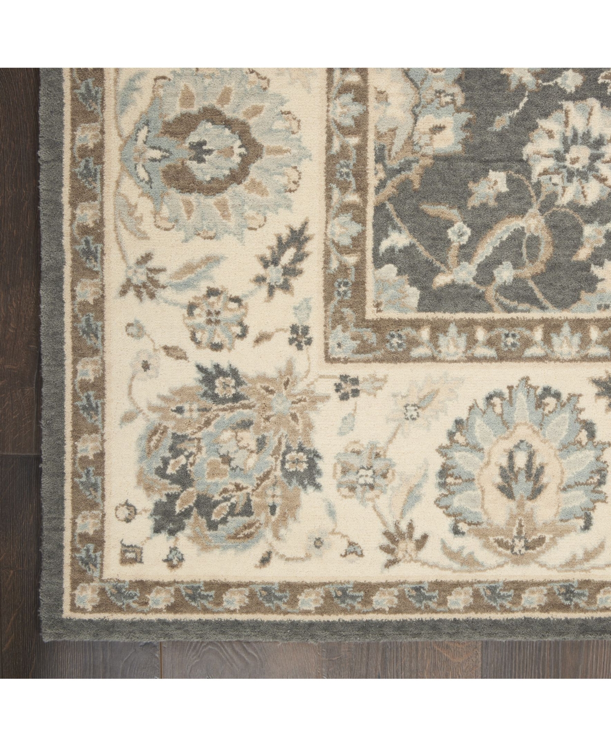 Nourison Home Living Treasures LI16 Gray and Ivory 3'6" x 5'6" Area Rug