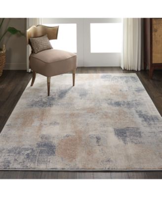 Rustic Textures RUS02 Beige and Gray 5'3" x 7'3" Area Rug