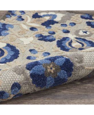 Aloha ALH17 Blue 2'3" x 12' Runner Rug