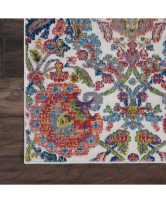 Nourison Home Ankara Global Anr06 Ivory Blue Rug In Multi