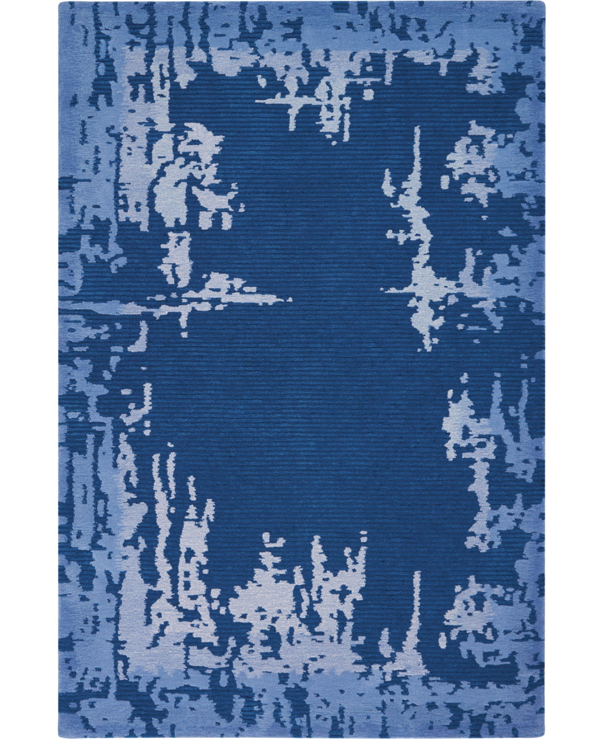Nourison Symmetry Smm02 Navy 3'9" X 5'9" Area Rug In Blue