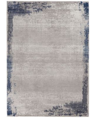 Etchings ETC01 Gray and Navy 4' x 6' Area Rug