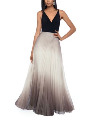 macy's black and gold long dress