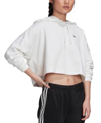 Adidas three stripe cropped hoodie best sale