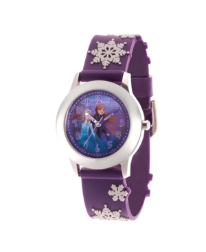 Ewatchfactory Kids' Disney Frozen 2 Elsa, Anna Girls' Stainless Steel Watch 32mm In Purple