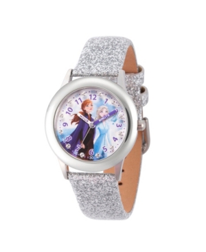 Ewatchfactory Kids' Disney Frozen 2 Elsa, Anna Girls' Stainless Steel Time Teacher Glitz Watch 32mm In White
