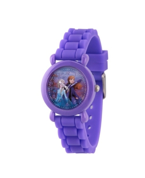Ewatchfactory Kids' Disney Frozen 2 Elsa, Anna And Olaf Girls' Purple Plastic Time Teacher Watch 32mm