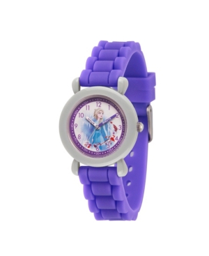 Ewatchfactory Kids' Disney Frozen 2 Elsa Girl's Gray Plastic Time Teacher Watch 32mm In Purple