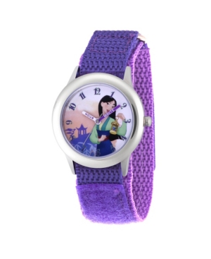 Ewatchfactory Kids' Disney Princess Mulan Girls' Stainless Steel Watch 32mm In Purple