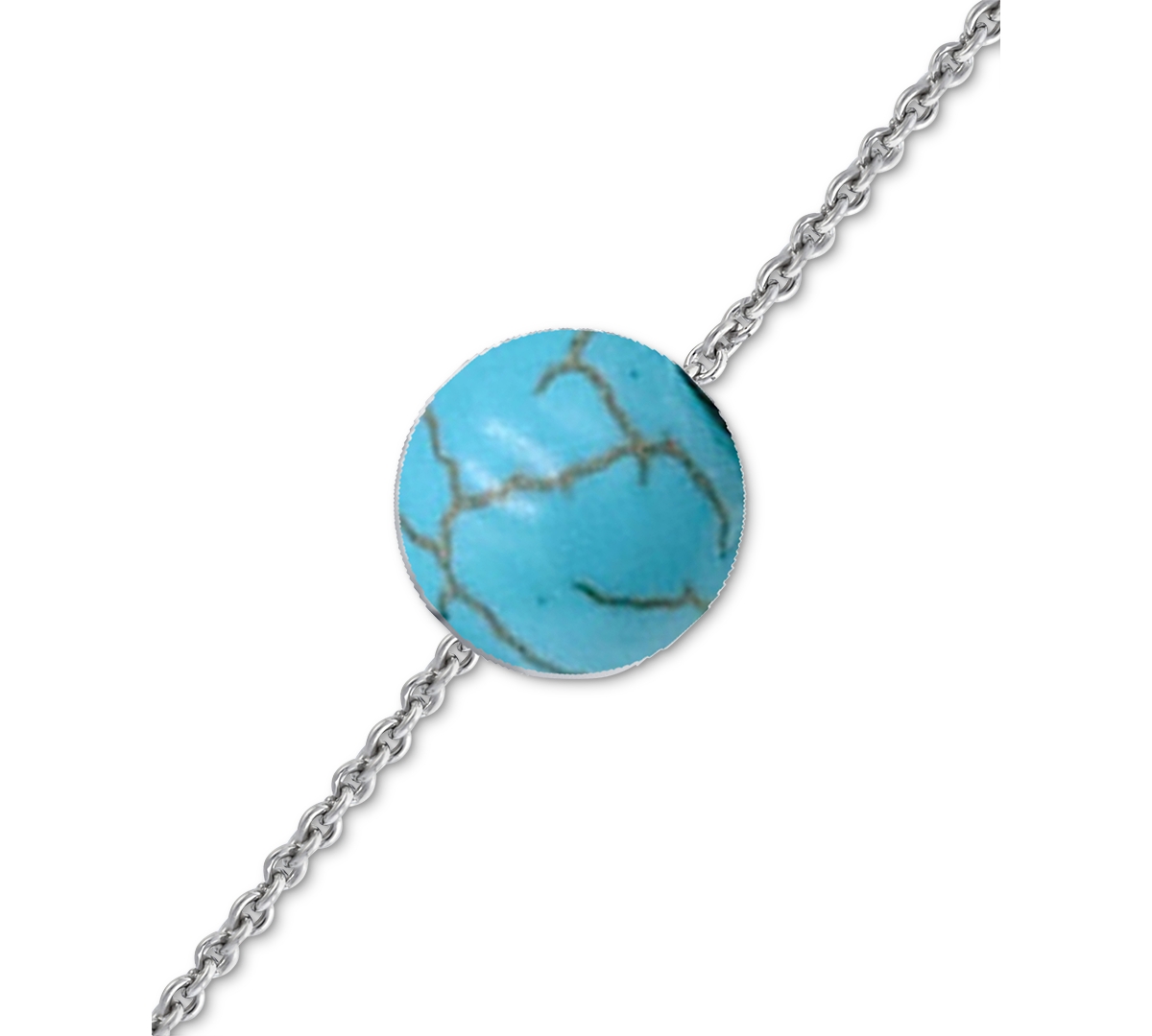Giani Bernini Aventurine Ankle Bracelet (Also in Cultured Freshwater Pearl, Onyx, Sodalite), Created for Macy's - Howlite/Silver