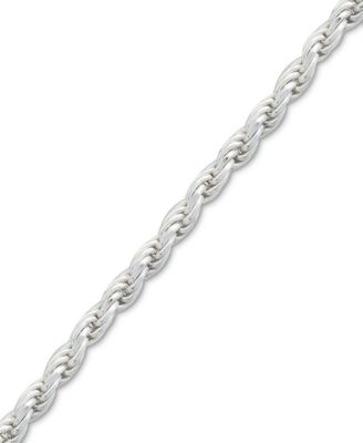 Sterling Silver Necklace, 18" Diamond Cut Rope Chain