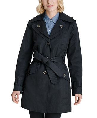 London Fog Double Collar Hooded Water-Resistant Trench Coat, Created ...