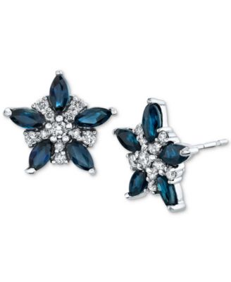 macy's sapphire and diamond earrings