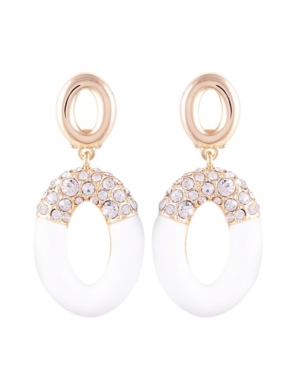 image of T Tahari Frosted Lucite Drop Clip Earring