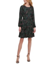 Petite Paisley-Print Fit & Flare Dress 