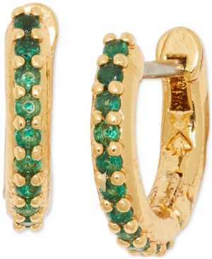 image of Kate Spade New York Extra-Small Pave Huggie Hoop Earrings, 0.27