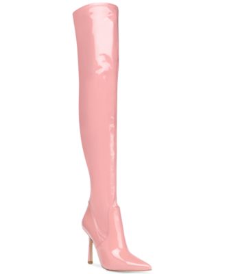 mauve knee high boots