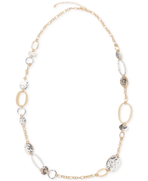 image of Style & Co Two-Tone Circle Station Necklace, 43