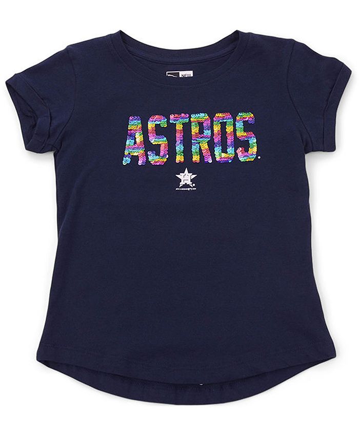 New Era Houston Astros Big Girls Flip Sequin T-shirt - Macy's