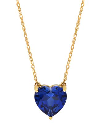 Macy's - Gemstone Heart 18" Pendant Necklace in 10k Gold