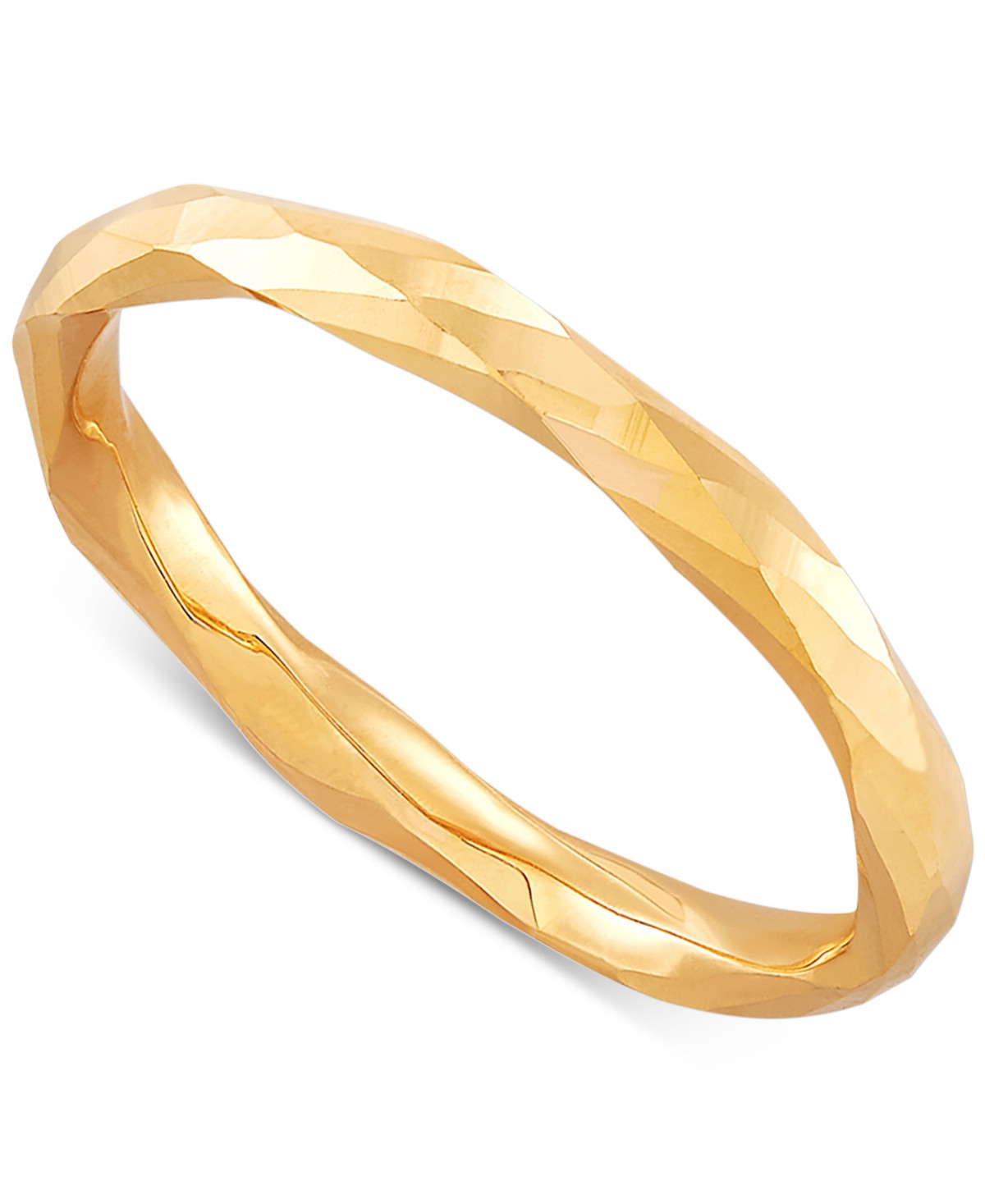Украшения Macy's Polished Twist-Look Band in 10k Gold, Rose Gold & White Gold — фото 1