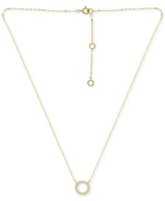 Cubic Zirconia Mini-Circle 16" Pendant Necklace, Created for Macy's