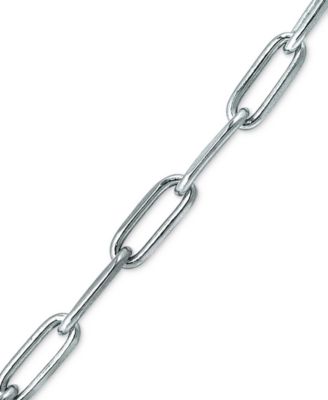 Paperclip Link Ankle Bracelet in Sterling Silver and 18k Over Silver, Created for Macy's