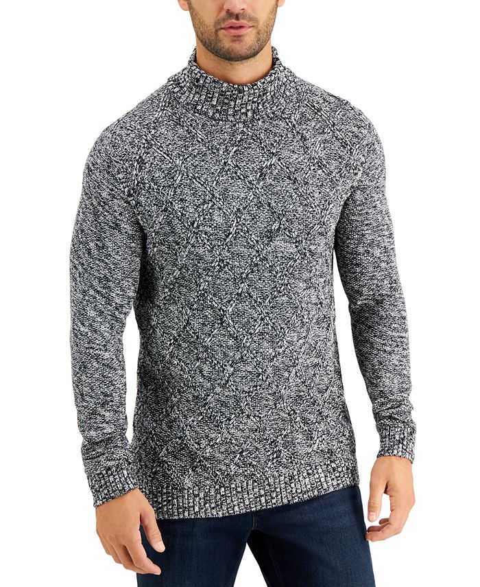 Tasso Elba Men's Chunky Marbled Turtleneck Sweater, Created for Macy's ...