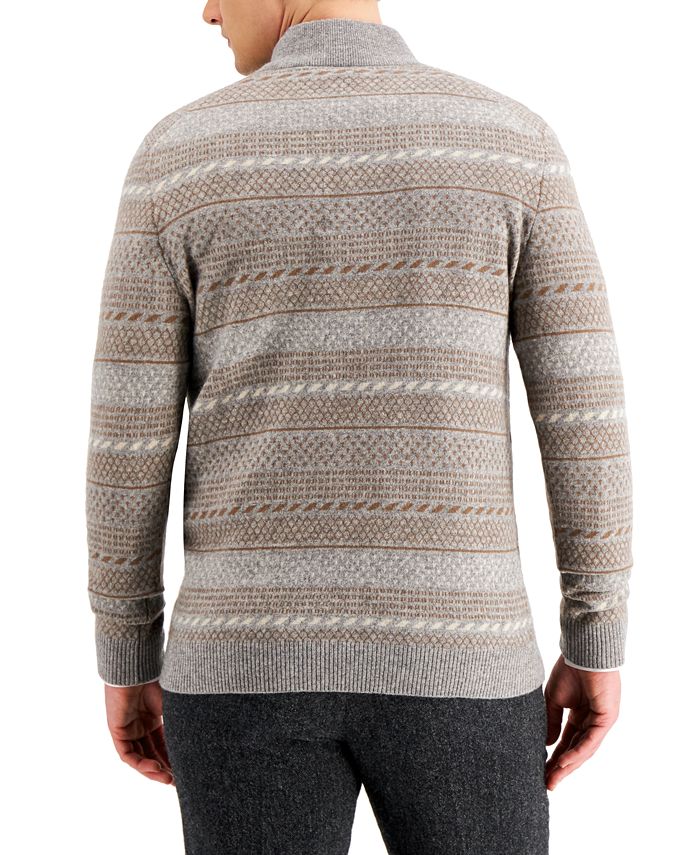 Tasso Elba Men's Intarsia Cashmere Sweater, Created for Macy's - Macy's