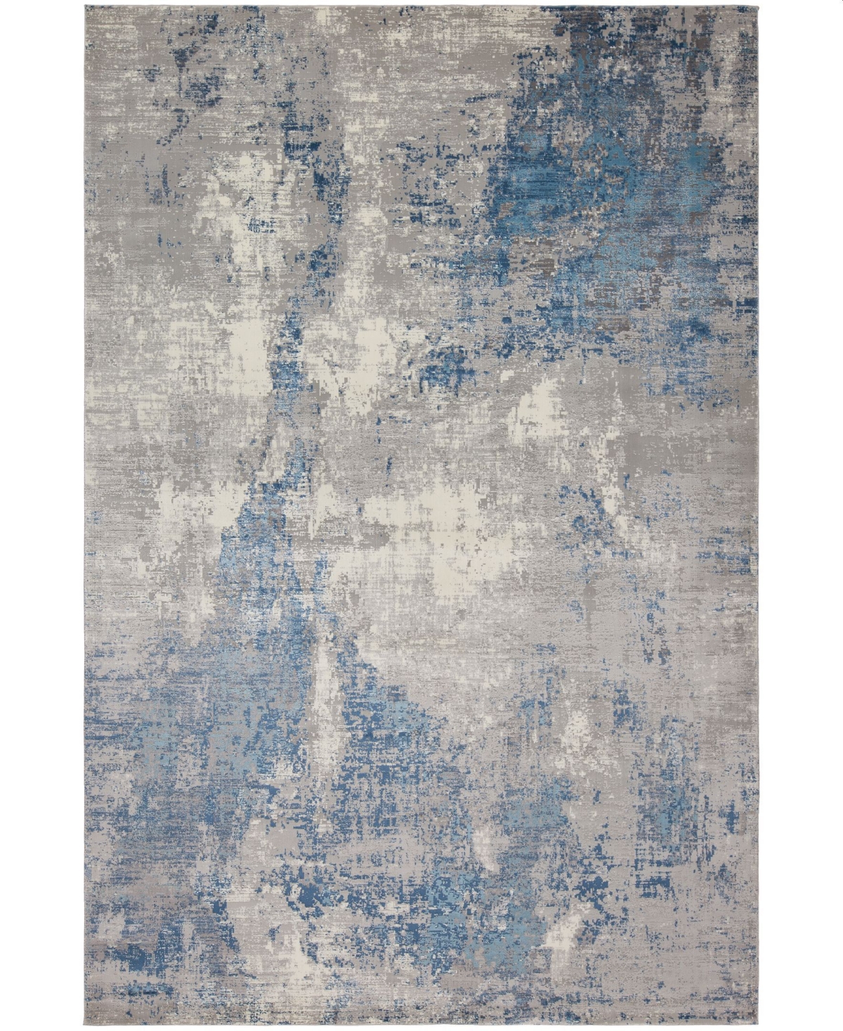 Sunbrella Modern Sm-02 Gray/Blue 4' x 6' Area Rug - Gray/Blue